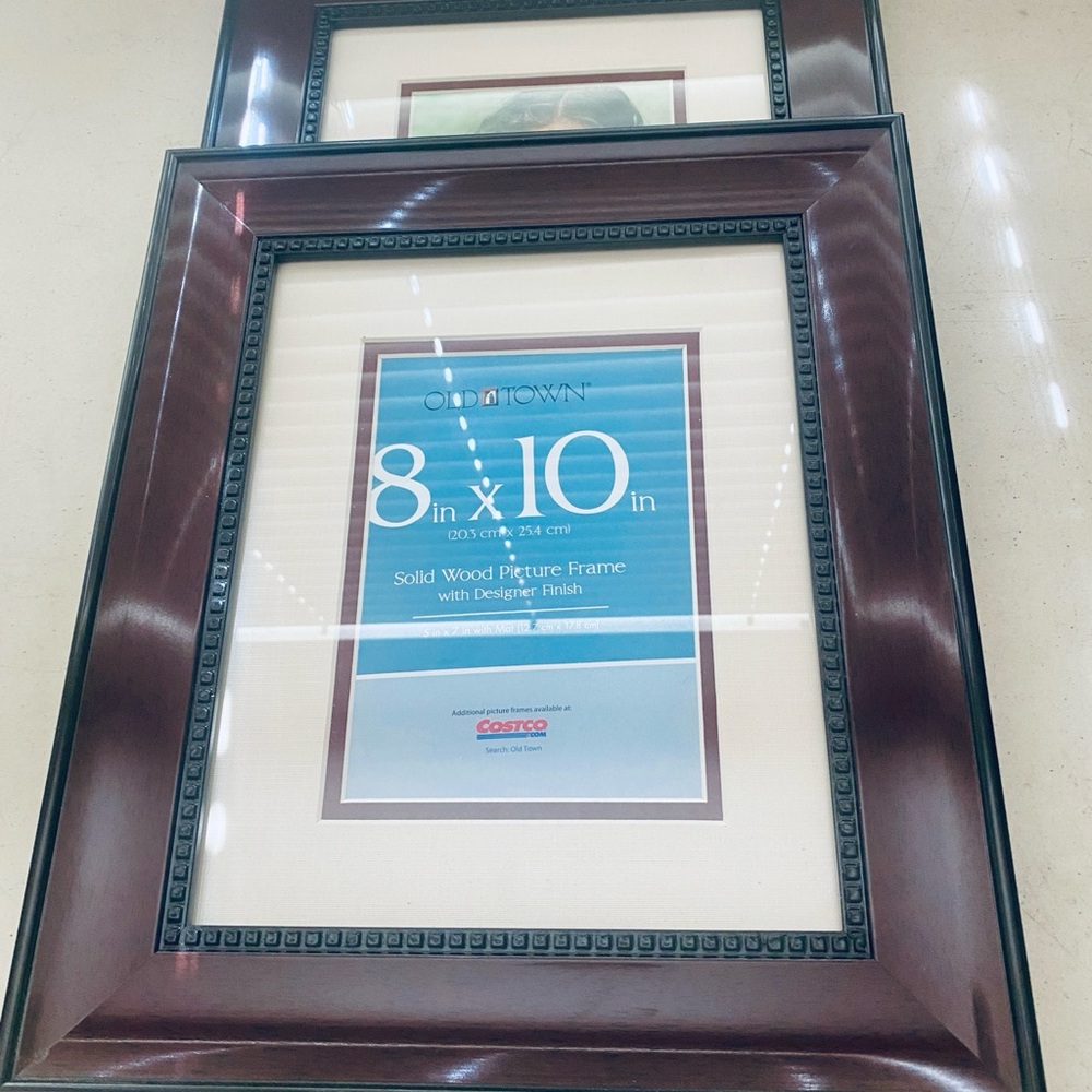 Set of 2 Solid Wood Pic Frames - brand new - 8x10  or 5x7 with Mat